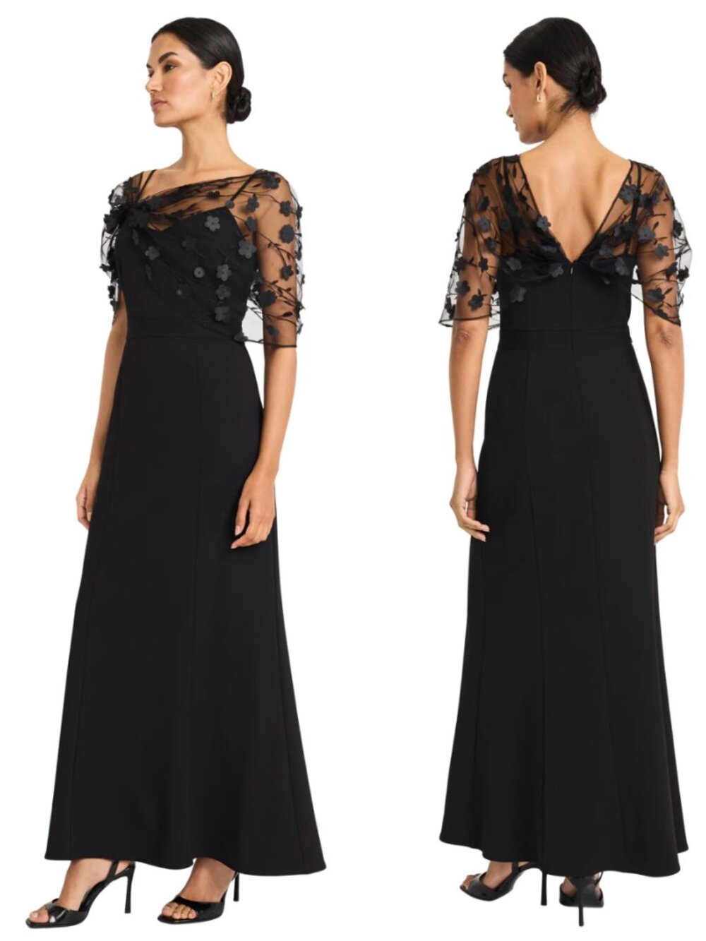 Maggy London Women's Women's Empire Waist V-Back Formal Gown